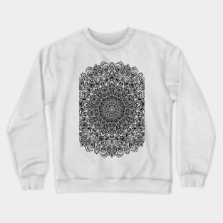 Deep Black and White Mandala Crewneck Sweatshirt